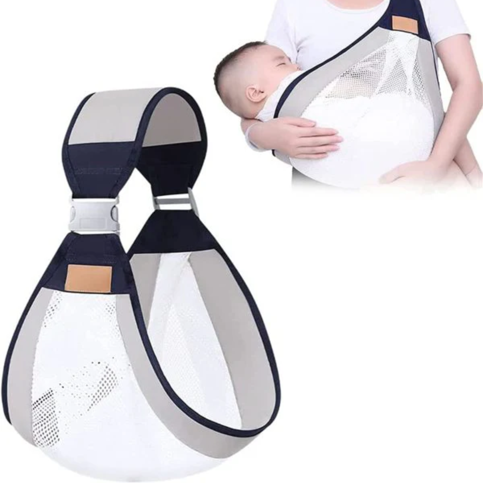 Baby Sling – Baby Carrier, Ergonomic Baby Strap One Shoulder Labor-saving Polyester Carry Baby Half Wrapped Sling